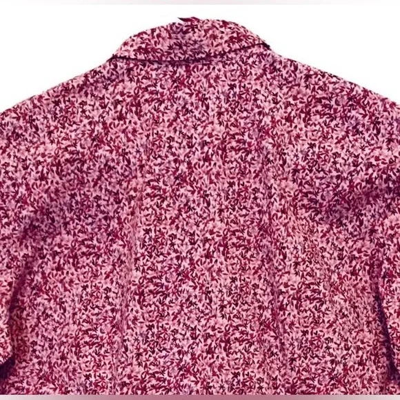 Copper Key Vintage 90s Womens L Pink Oriental Floral Semi Fitted Button Up Shirt - Picture 8 of 9